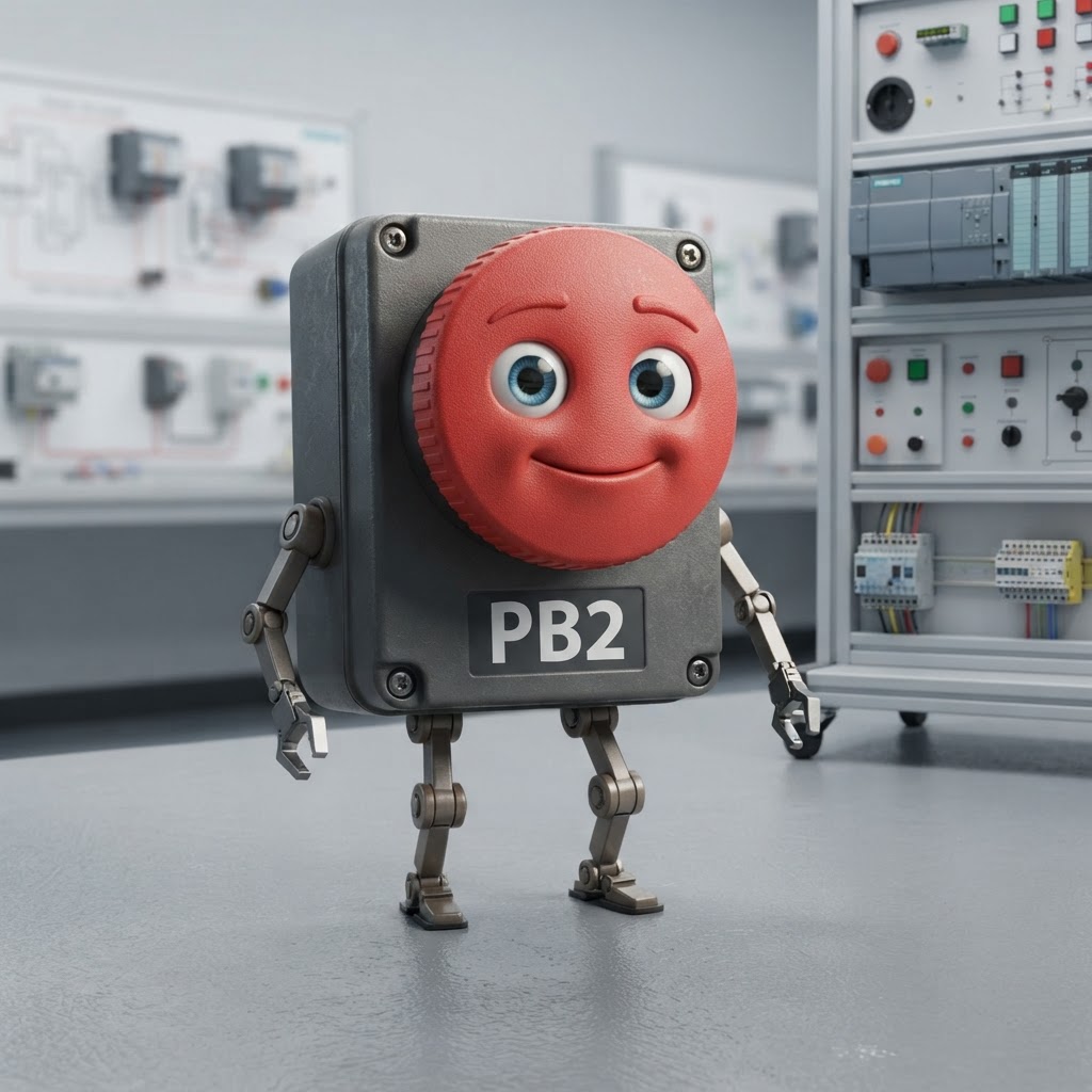 赤色の押しボタンPB2のキャラクター